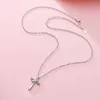 New Arrival Silver 925 Sterling Necklace For Lady Party Accessories Ethnic Zircon Cross Pendant Women Jewelry With Stones Shiny L230704