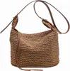 Owgse Straw crossbody påsar för kvinnor Straw Beach Bag Handgjorda vävda halmväskor och handväskor för sommarsemester HKD230807