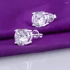 Hoop Earrings Silver Plated Fashion Jewelry Crystal Shiny Graceful /cfaakwha Dwiamnpa LQ-E096