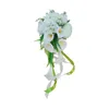 Fleurs décoratives fleur artificielle de main tenant des bouquets de demoiselle d'honneur de bouquet pour l'anniversaire
