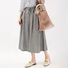 Women's Pants Linen Wide-leg Women Summer Cropped Culottes Simple High Quality All-match Loose Fit Commuting Trousers Grey Capris