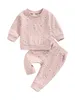 Sets de ropa Baby Girl Girls 2 piezas de ropa activa Tapa de ropa floral Swever Sweepshirt Tops y pantalones casuales estirados