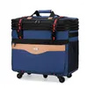 Valises Oxford Tissu Grande Capacité Bagages À Roulettes Sac Pliant Trolley Valise Voyage À L'étranger Pour Étudier Léger