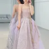 Ropa étnica Sexy Tube Top Long Prom Ball Gown Mujeres Light Purple Sparkly Exquisito Lentejuelas Party Vestidos de noche