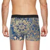 Unterhose Blau und Gold Mandala Muster Herren Boxershorts Unterwäsche Bohemian Hoch atmungsaktiv Hochwertige Sexy Shorts Geschenkidee