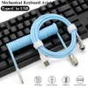 Keyboard Covers 3 Meter Mechanical Coiled Cable Wire Type C Custom Usb Port Coiling for Gaming Accessories 230804