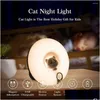 Night Lights Led Motion Sensor Light Magnetic Adjustable Brightness Under Cabinet Lighting Usb Cordless Rechargeable Lamp For Kid Dr Dhmzk