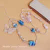 Mobile Lanyard Short Wrist Strap Hand-beaded Hand-held Pendant Women's Exquisite Pendant Anti-lost Sling Lanyard for Key