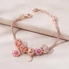 Lien Bracelets Bracelet Marguerite Pour Femme Perle Métal Perle Fine Chaîne Doux Et Charmant Bijoux Fille Cadeau Romantique Mode Doré Rose