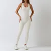 LL-8065 kvinnor jumpsuits yoga kläder ärmlös nära passande dans jumpsuit långa byxor snabb torr andas