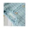 Women's Jackets designer Gaoding Wool Small Fragrant Coat Spring and Autumn New 2023 Short Tweed Blue Top 8AB9