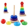 Set di giocattoli in legno colorato Tower Early Education Puzzle Toy School Supplies gsh