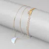 Kedjor Opalite Moon-Shaped Pendant Neckces Gold Color Chain Halsband Natural Stone Lapis Lazuli Charm Women Choker