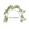 Dekorativa blommor 2 m lång Wisteria Flower Rattan Vine Wreath Wedding Slå Fake Wall Plant Arch Leaf Ivy Decorat G2C6