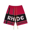 rhude shorts designer shorts logo afdrukken Jacquard gebreide wol casual shorts mannen vrouwen sport shorts home broek vakantie vrije tijd shorts S-XL