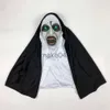 Máscaras de festa LED Horror A máscara de freira Cosplay Máscaras de látex assustadoras com lenço na cabeça Luz de led Adereços de festa de Halloween Deluxe J230807