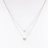 Подвесные ожерелья Mavis Hare из нержавеющей стали двойное ожерелье сердца с большой и маленькой цепью для подарка для валентина