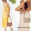 JYG Straw Woven Shoulder Bag For Women Summer Beach Travel Crossbody Handbag Classics Satchel Purse HKD230807