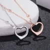 Pendant Necklaces S925 Sterling Silver heart-shaped pendant Korean Necklace collarbone Chain Sterling Silver t home heart-shaped 18k rose gold plated necklace DOGC
