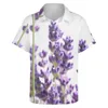 Chemises décontractées pour hommes violet lavande chemise de plage fleurs Vintage hawaïen homme Blouses esthétiques hauts à manches courtes grande taille