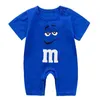 3 6 9 månad nyfödda babykläder sommar kortärmad infantil romper ren bomull baby flickor onesie tryck m bönor tecknad jumpsuit l230712