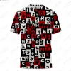 Camisetas masculinas verão moda colorida estampa de letras camiseta casual impressão 3d harajuku personalidade pulôver gola redonda manga curta