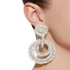 후프 Huggie Crystal Big Earrings Silk Line Handmade Oorbellen for Women Fashion Party High Jewelry 여성 매력 귀걸이 선물 도매 230807
