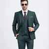 Uomo Slim Fit Abito verde scuro 2017 Fashion One Button Abiti da uomo Smoking dello sposo Groomsmen Uomo Abiti da sposa Giacca Pantaloni Vest224l