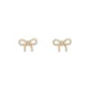 Boucles d'oreilles Vintage perle nœud papillon pour femmes filles coréen rétro petit mignon boucle d'oreille fête de mariage bijoux de mode en gros cadeau