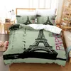 Zestawy pościeli Eiffel Tower Cover Zestaw Zestaw dziewczyny Kołdra prostota moda wspaniała dla dzieci łóżko Pary Bud