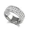 Designer ring voor mannen roestvrij staal dames vergulde gouden ring ingelegde strass diamanten T-ringen hiphop sieraden 8 mm breedte Amerikaanse maat 6-12