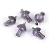 Anhänger Halsketten 5 teile/los Pilzform Tigerauge Baum Achat Amethyst Fancy Jaspis Stein für Halskette