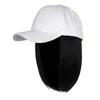 Casquettes de Baseball Casquette de Baseball Avec Extensions de Cheveux Droite Court Bob Coiffure Amovible Perruque Chapeau Pour Femme Fille Ash Blonde Mix Bleach