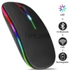 Myszy doładowująca mysz Bluetooth Wireless z 2,4 GHz USB RGB 1600DPI myszy dla komputerowego tabletu laptopa PC MUSBObook Gaming Myszka x0807