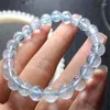 Bracelet aigue-marine naturelle brin fait à la main cristal Quartz bijoux Bracelet extensible mode enfants cadeau d'anniversaire 1 pièces 18 MM