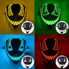 Party Maskers Halloween LED Venom Masker Gloeiende Horrible Witte Mond Grappige Volledige Gezicht Kleur Maskerade Cosplay Bar Spookhuis Party decor J230807