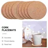 Table Mats 20pcs Cork Cup Pad Coasters Drink Reusable Round For Drinks