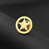 Pins Brooches Classic Circle Star Brooch для мужской пентаграммы шарм ювелирные украшения из нержавеющей стали булавки для бабочки свадебные вечеринки Значок костюма папа подарок HKD230807