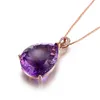 Pendentif Colliers De Luxe Améthyste Goutte D'eau Collier Pour Femmes Violet Lavande Gemmes De Mode Cristal Accessoires Chaîne Cadeau Bijoux Dans