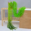 Fleurs décoratives simulées saule tenture murale rotin plastique plante artificielle vert pleureur feuille vigne maison jardin décor osier