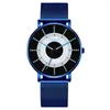 Orologi da polso Creative Top Luxury Men's Night Glow Leisure Cinturino in maglia di acciaio inossidabile Orologio al quarzo Edition