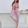 Pantalon deux pièces pour femmes costume maison pyjamas lettres impression rayure confortable loisirs fibre de lait