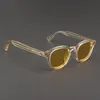 Lunettes de soleil Cadres Johnny Depp Homme Lemtosh Lunettes de Soleil Polarisées Femme Marque de Luxe Vintage Jaune Acétate Cadre Lunettes de Vision Nocturne 230807