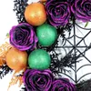 Flores decorativas Guirlanda de Dia das Bruxas Rattan preto Guirlanda floral Suspensão Adereços para festas Decorações para casa Parede A Porta Páscoa Em K2A6