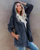 Women's Hoodies Spot 2023 European And American Fashion Casual Wool Fleece Coral Silver Hooded Jacket