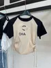 T-shirt da donna Designer Summer New Casual Versatile Slim and Age Reducing Contrast Double C-Letter T-shirt manica corta V0XV