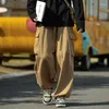Herrbyxor mode överdimensionerade lasten män bred ben långa baggy byxor svart khaki streetwear botts parachute militär taktisk