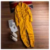 Men's Tracksuits And Women's Long Sleeve Lapel Jumpsuits Tunic Cotton Loose Cargo Pants Hip Hop Street Style Black Green Carg