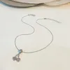 Hanger Kettingen Roze Kers Ketting Voor Vrouwen Y2k Trend Zoete Zomer Liefde Hart Opaal Sleutelbeen Ketting Mode Vrouwelijke Sieraden