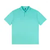 Polos para hombre, camiseta POLO de manga corta con libra pesada de 240g de algodón, camiseta de verano para hombre, camiseta holgada informal con hombros descubiertos, camisetas a la mitad, ropa